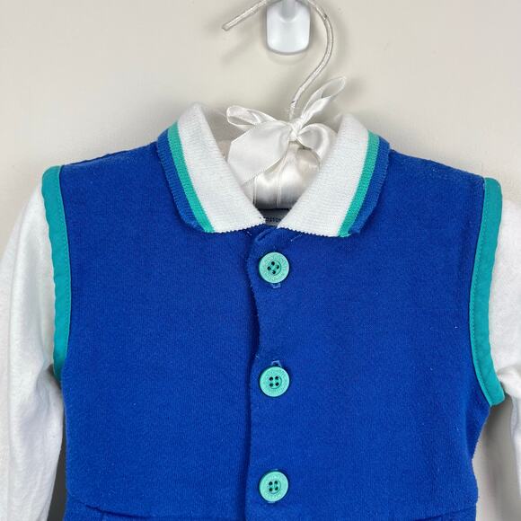 Vintage Jayne Avery Inc Blue Coverall 18 Months USA - Picture 2 of 8